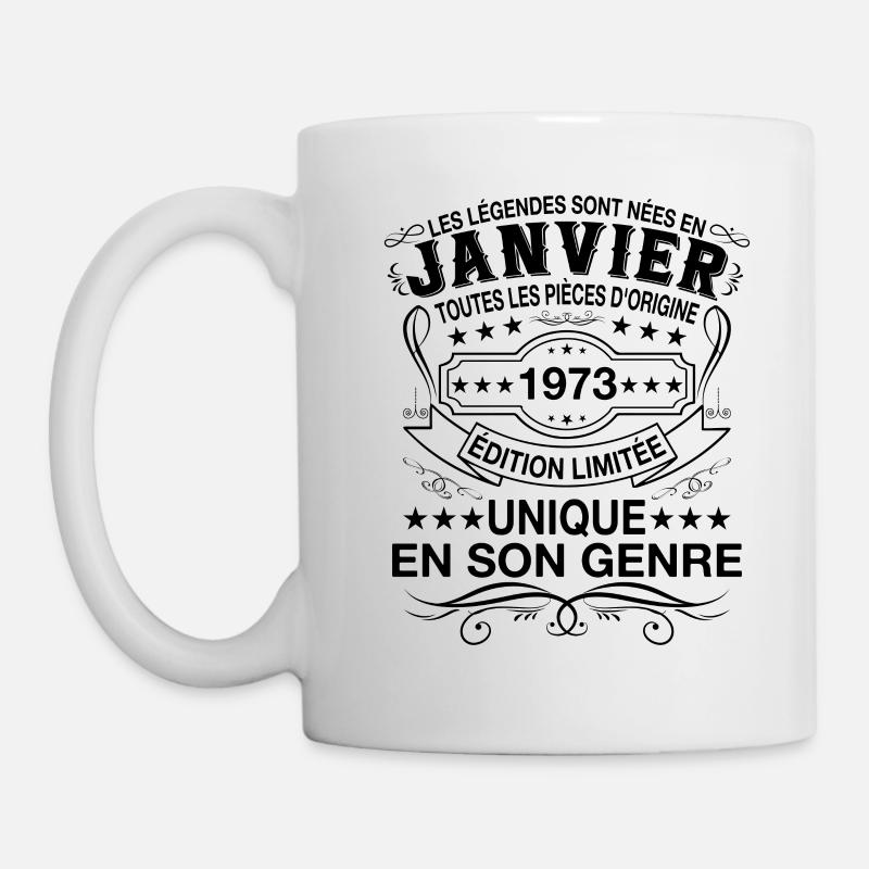 Les légendes sont nées en janvier 1973 cadeau - Mug blanc - blanc