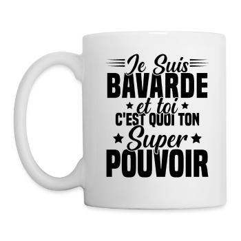 Fille Bavarde Phrase Drôle Super Pouvoir Cadeau - Mug blanc - blanc - Gauche