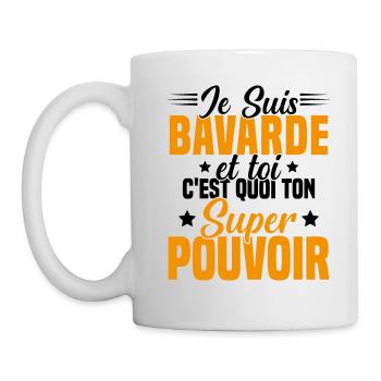 Fille Bavarde Phrase Drôle Super Pouvoir Cadeau - Mug blanc - blanc - Gauche