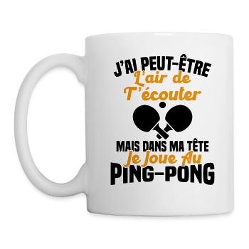 Dans ma tête je joue au ping pong Cadeau Humour - Mug blanc - blanc - Gauche