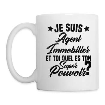 Super Agent Immobilier Humour Cadeau - Mug blanc - blanc - Gauche