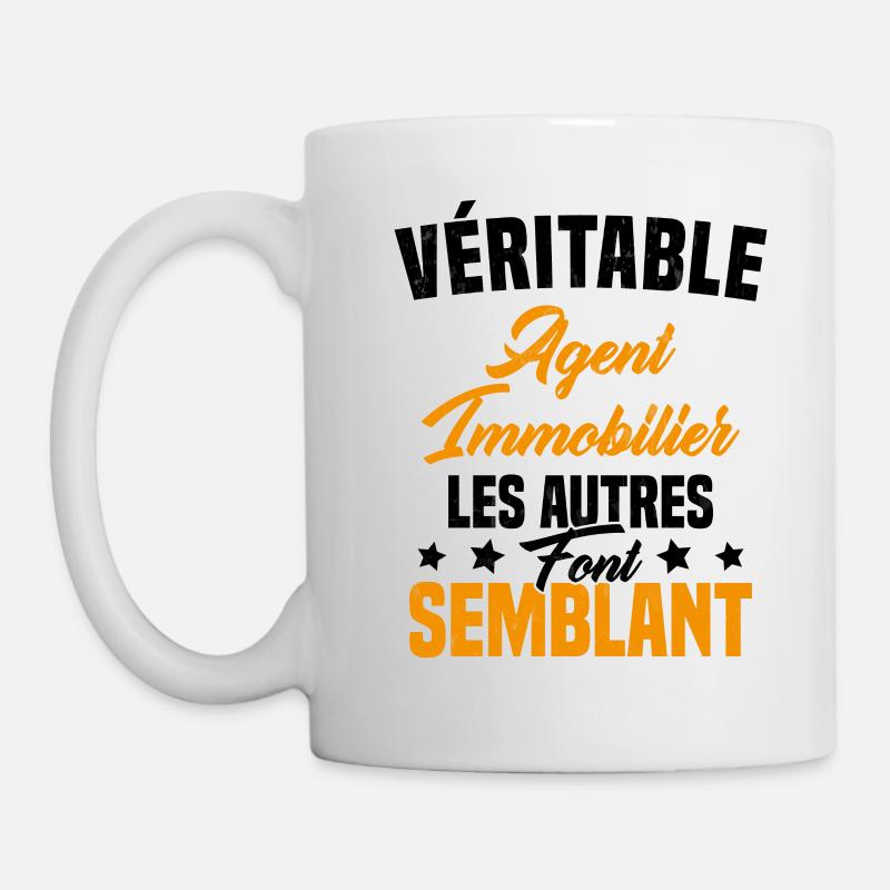 Véritable agent immobilier Cadeau Humour - Mug blanc - blanc