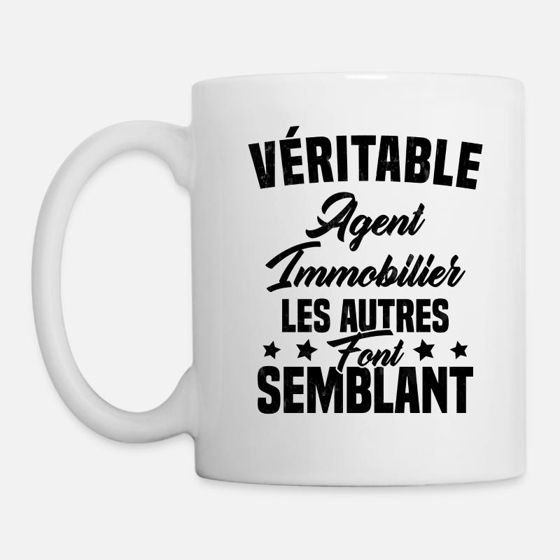 Véritable agent immobilier Cadeau Humour - Mug blanc - blanc