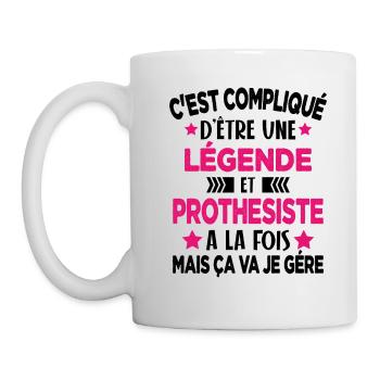 Légende et PROTHESISTE Cadeau Humour - Mug blanc - blanc - Gauche