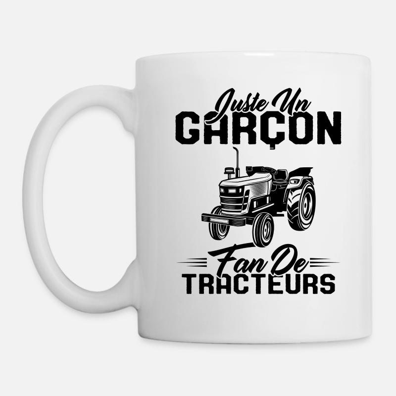 Enfant Juste Un Garçon Fan De Tracteurs - Mug blanc - blanc