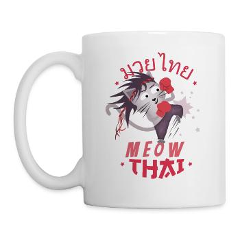 Meow Thai Cat Fighter - Muay Thai - Chats Drôles - Mug blanc - blanc - Gauche