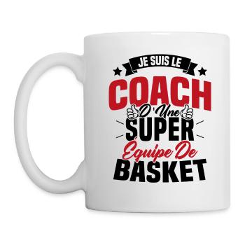 Je Suis Le Coach D'une Super Équipe De Basket - Mug blanc - blanc - Gauche