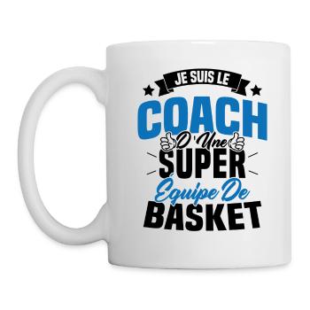 Je Suis Le Coach D'une Super Équipe De Basket - Mug blanc - blanc - Gauche