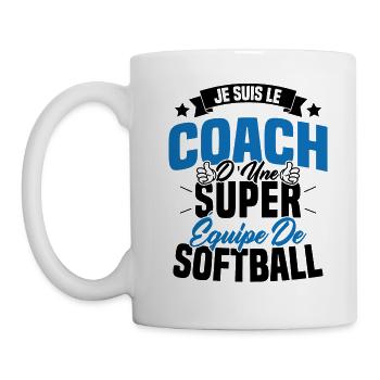 Je Suis Le Coach D'une Super Équipe De Softball - Mug blanc - blanc - Gauche