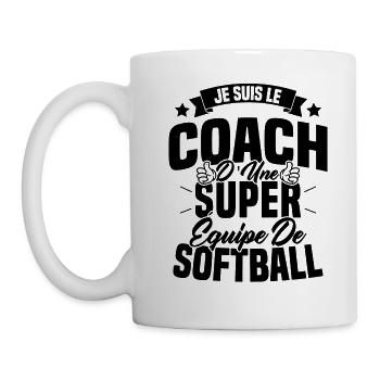 Je Suis Le Coach D'une Super Équipe De Softball - Mug blanc - blanc - Gauche