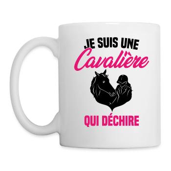 Je suis Une Cavalière Qui Déchire Chevaux Cadeau - Mug blanc - blanc - Gauche