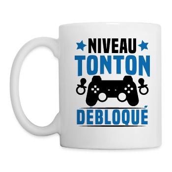 niveau tonton débloqué rétro oncle gamer geek - Mug blanc - blanc - Gauche