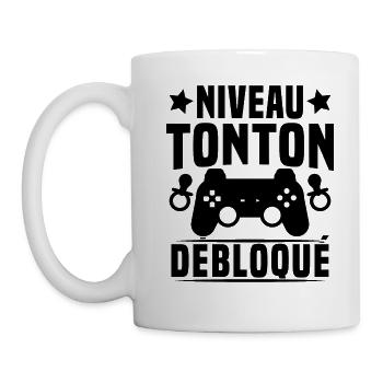 niveau tonton débloqué rétro oncle gamer geek - Mug blanc - blanc - Gauche