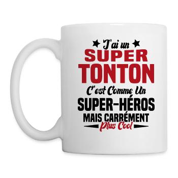 Super Héros Tonton Cool Humour Oncle - Mug blanc - blanc - Gauche