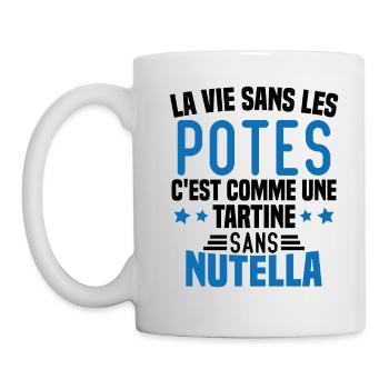 Tartine sans chocolat Humour Cadeau - Mug blanc - blanc - Gauche