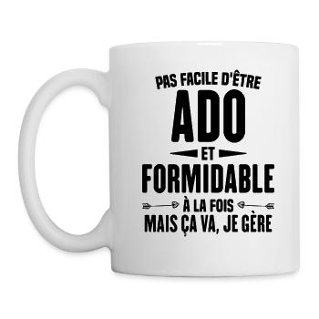 Pas Facile d'Être Ado Et Formidable À La Fois - Mug blanc - blanc - Gauche