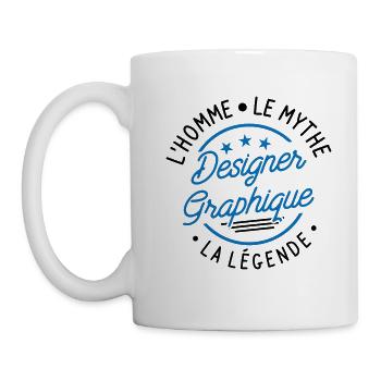 Designer Graphique L'Homme Le Mythe La Légende - Mug blanc - blanc - Gauche
