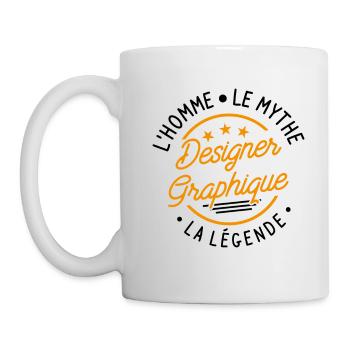 Designer Graphique L Homme Le Mythe La Légende - Mug blanc - blanc - Gauche