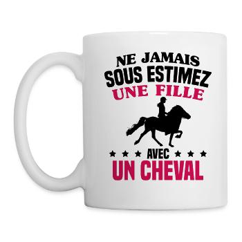 cadeau humour cheval / fille à cheval - Mug blanc - blanc - Gauche