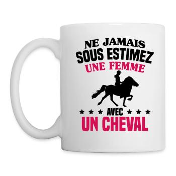 cadeau humour cheval / femme à cheval - Mug blanc - blanc - Gauche