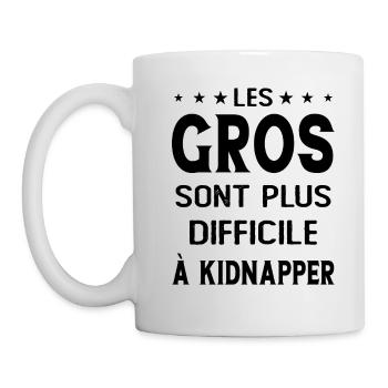 Les gros sont plus difficiles à kidnapper - Mug blanc - blanc - Gauche