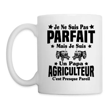 Pas Parfait Mais Je suis un Papa Agriculteur Cool - Mug blanc - blanc - Gauche