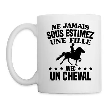 cadeau humour cheval / fille à cheval - Mug blanc - blanc - Gauche