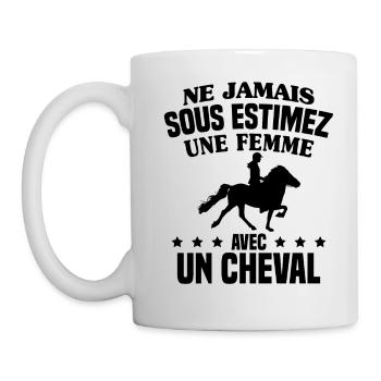 cadeau humour cheval / femme à cheval - Mug blanc - blanc - Gauche