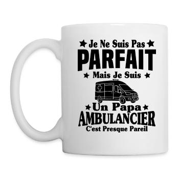 Pas parfait mais je suis un Papa Ambulancier - Mug blanc - blanc - Gauche