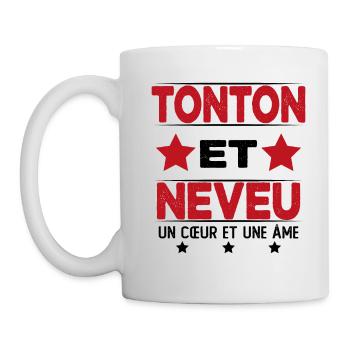 Tonton et Neveu Cadeau Humour - Mug blanc - blanc - Gauche