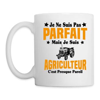 Pas parfait mais je suis un papa agriculteur Cool - Mug blanc - blanc - Gauche