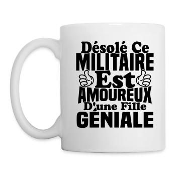 Désolé militaire est amoureux d'une fille géniale - Mug blanc - blanc - Gauche