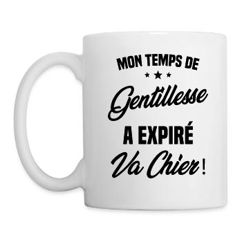 Mon temps de gentillesse a expiré Humour - Mug blanc - blanc - Gauche