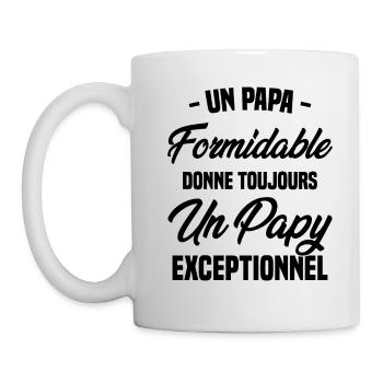 Papa Formidable Donne Toujours Papy Exceptionnel - Mug blanc - blanc - Gauche