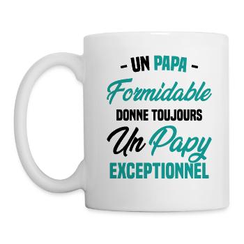 Papa Formidable Donne Toujours Papy Exceptionnel - Mug blanc - blanc - Gauche