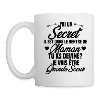 Tu as deviné je vais être grande soeur Humour - Mug blanc - blanc - Gauche