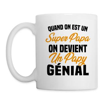 Quand On Est Super Papa On Devient Papy Génial - Mug blanc - blanc - Gauche
