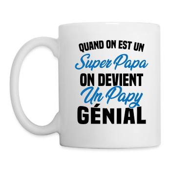 Quand On Est Super Papa On Devient Papy Génial - Mug blanc - blanc - Gauche