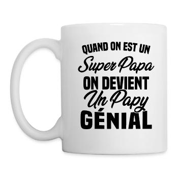 Quand On Est Super Papa On Devient Papy Génial - Mug blanc - blanc - Gauche