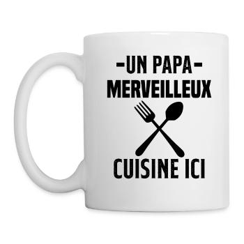 Un papa merveilleux cuisine ici - Mug blanc - blanc - Gauche