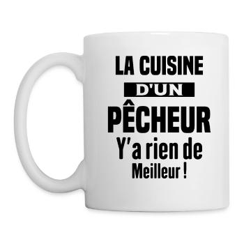 La cuisine d'un pêcheur Humour Cadeau pêche - Mug blanc - blanc - Gauche