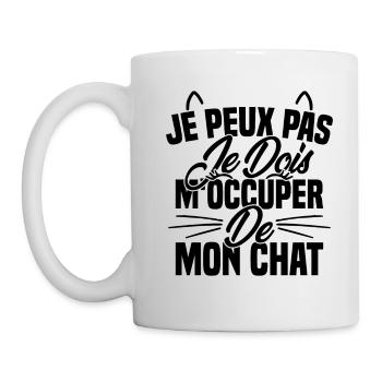 je peux pas mon chat femme humour cadeau - Mug blanc - blanc - Gauche