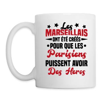 Les marseillais ont été créés pour les parisiens - Mug blanc - blanc - Gauche