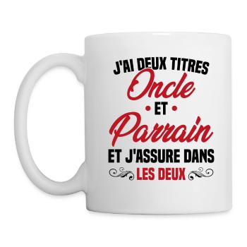 Oncle et Parrain Humour Cadeau - Mug blanc - blanc - Gauche
