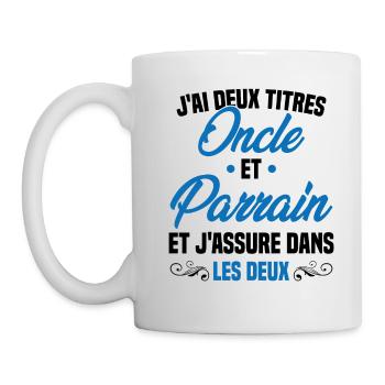 Oncle et Parrain Humour Cadeau - Mug blanc - blanc - Gauche