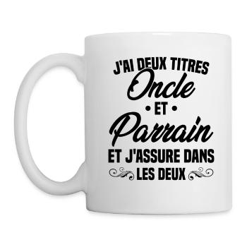 Oncle et Parrain Humour Cadeau - Mug blanc - blanc - Gauche