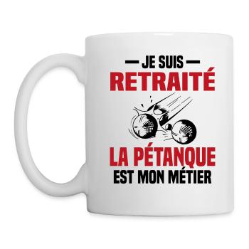Retraité et bouliste Cadeau - Mug blanc - blanc - Gauche