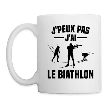 Je peux pas j'ai biathlon humour cadeau - Mug blanc - blanc - Gauche