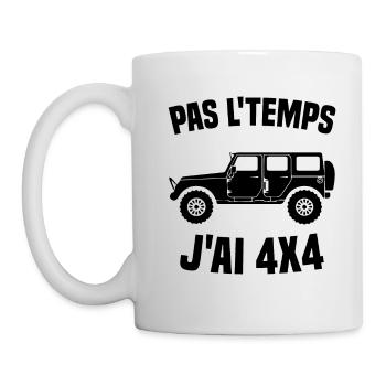 Pas Le Temps J'ai 4x4 Humour Cadeau - Mug blanc - blanc - Gauche