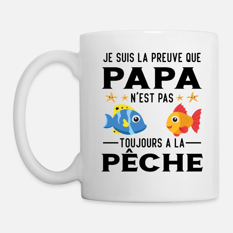 Papa Pêche Pêcheur Bébé Nourrisson Naissance - Mug blanc - blanc